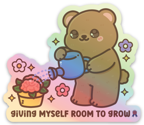 Bearly Growing Holographic Sticker