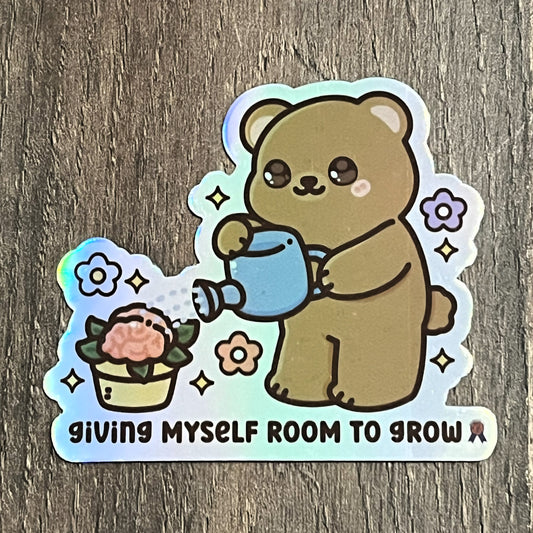 Bearly Growing Holographic Sticker