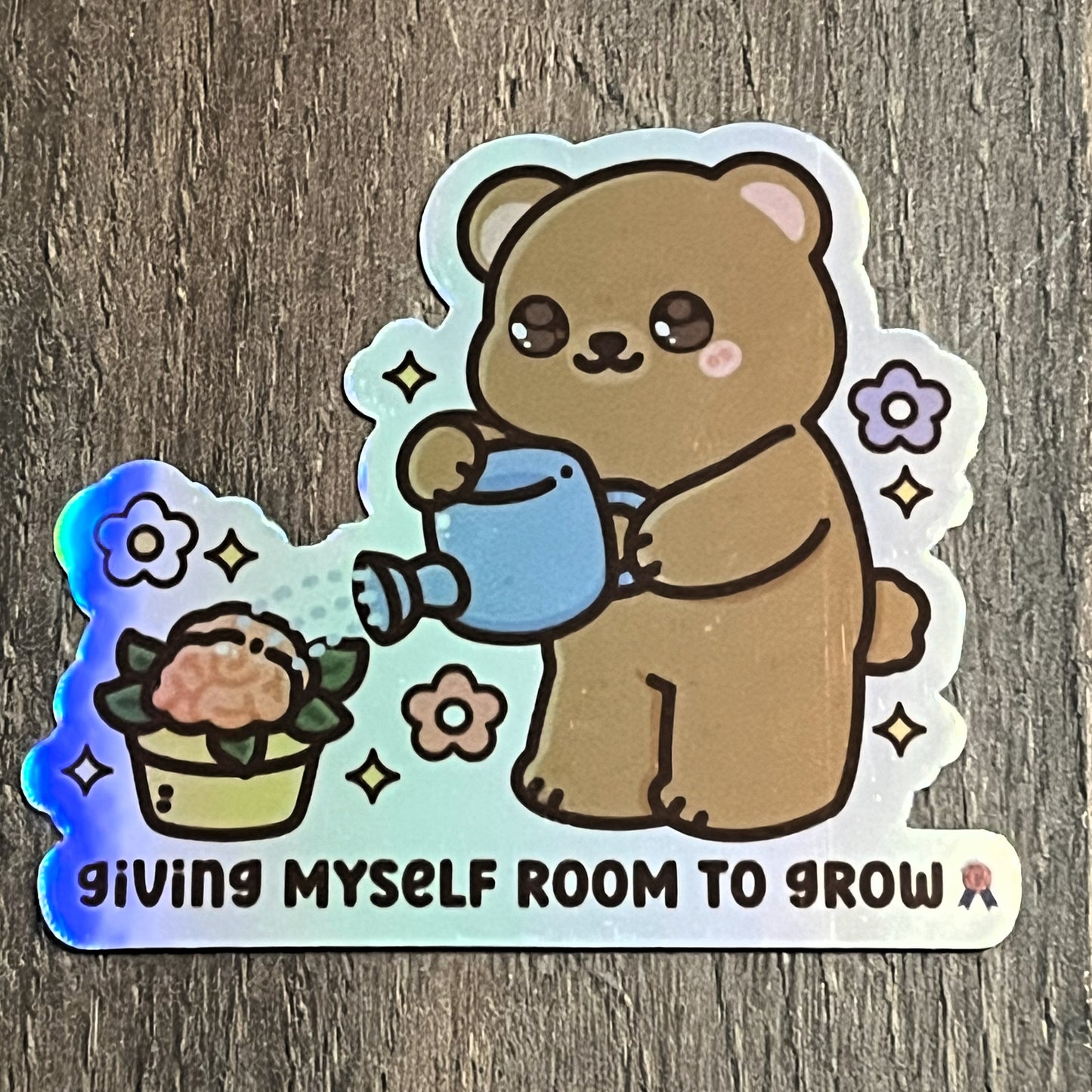 Bearly Growing Holographic Sticker