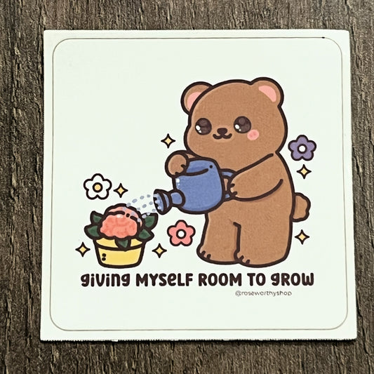 Square Bearly Growing Sticker