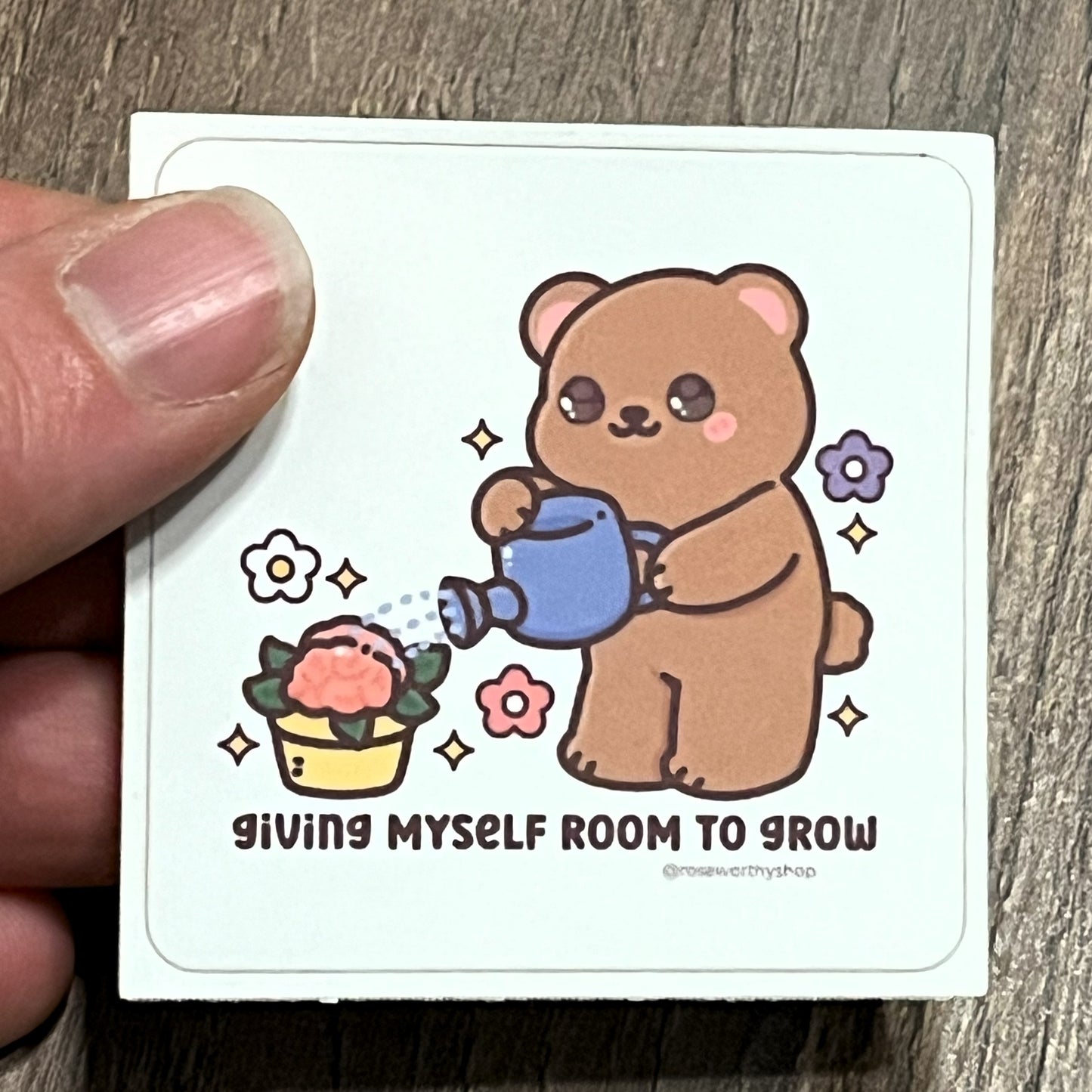 Square Bearly Growing Sticker